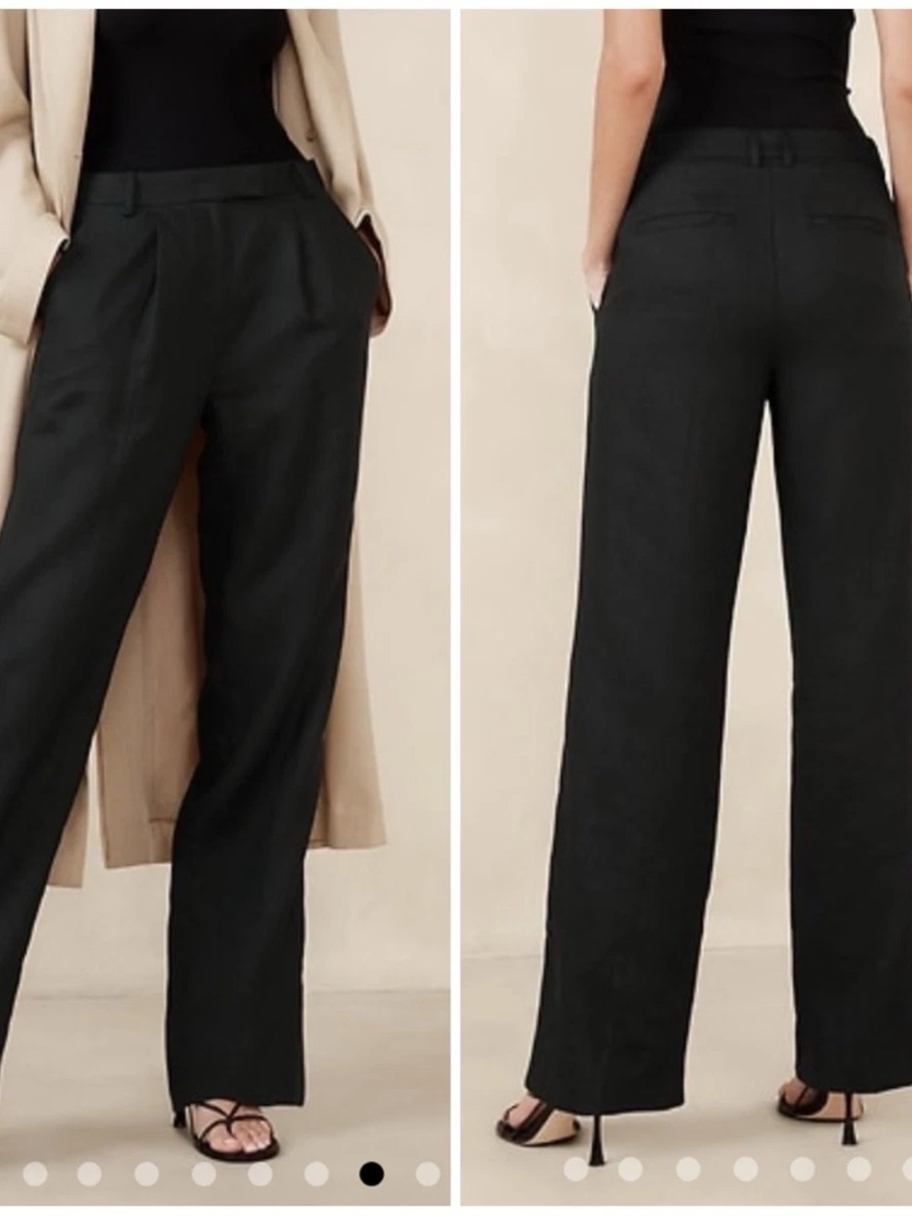 Banana Republic Black Wide-Leg Trousers